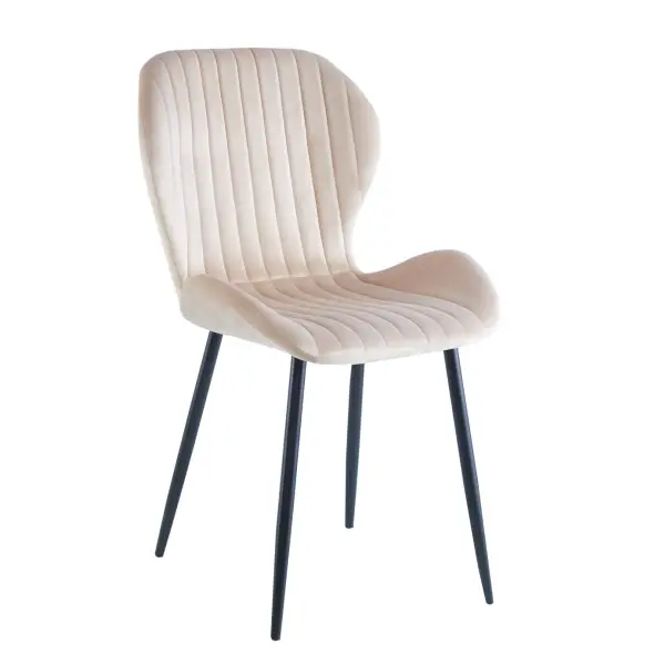 Krzesło tapicerowane beżowy nogi czarny K1-FX